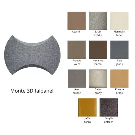 Monte 3D falpanel 60x42,5cm - többféle színben