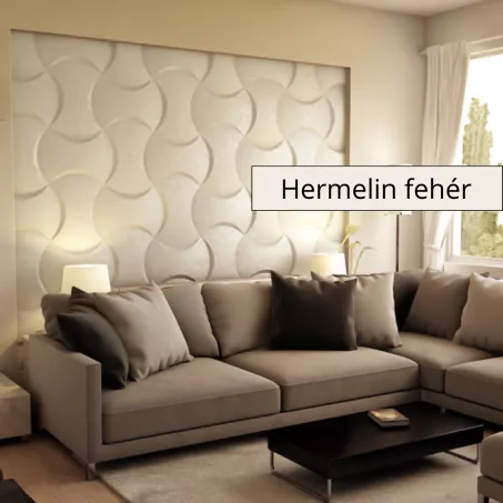 Monte 3D falpanel 60x42,5cm - Hermelin fehér