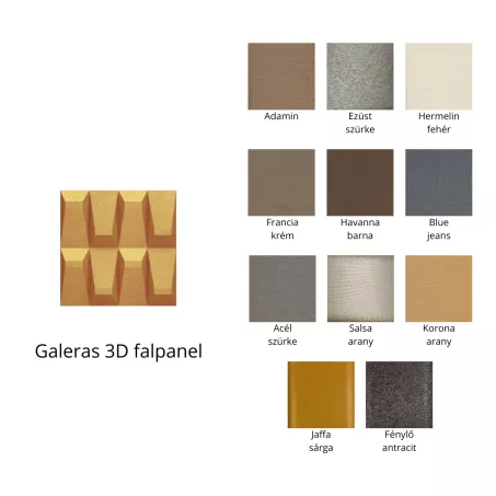 Galeras 3D falpanel 60x60 cm- többféle színben