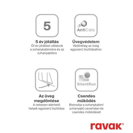 Ravak Blix BLDP2-120 zuhanyajtók szatén Transparent