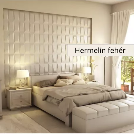 Galeras 3D falpanel 60x60 cm- Hermelin fehér