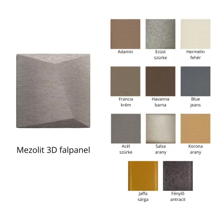 Mezolit 3D falpanel 40x40cm - többféle színben