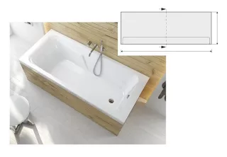 Sanglass WP/MO egyenes fürdőkádhoz OWP/Free 150 kádelőlap