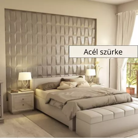 Galeras 3D falpanel 60x60 cm- Acél szürke