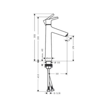 Hansgrohe Talis S 190 mosdó csaptelep lefolyógarnitúra nélkül (72032000)