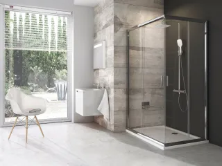 Ravak Blix BLRV2K-120 sarokbelépős zuhanykabin krómhatású Transparent