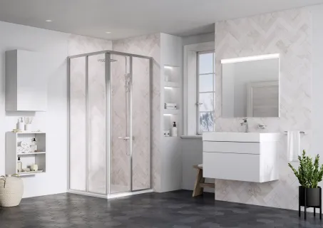 Ravak Zuhanykabin SRV2-80 195 S szatén+Transparent üveg