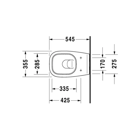 Duravit D-code fali mélyöblítésű wc 253509 (CAS66)