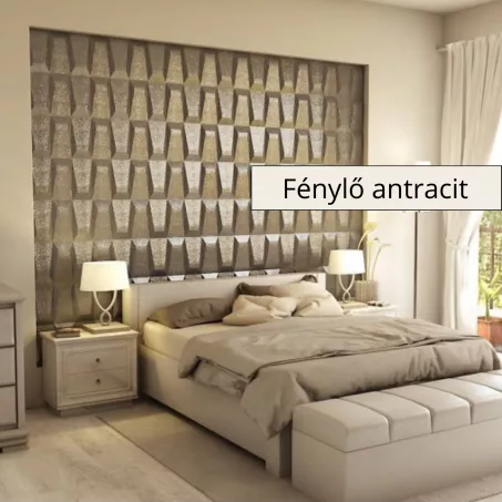 Galeras 3D falpanel 60x60 cm-Fénylő antracit