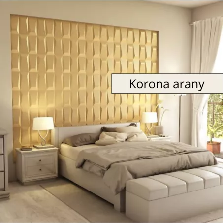 Galeras 3D falpanel 60x60 cm- Korona arany