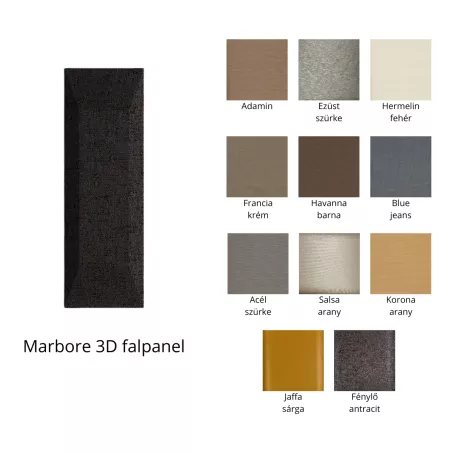 Marbore 3D falpanel 60x20cm - többféle színben