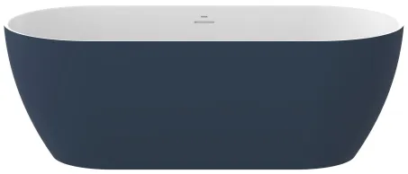 Ravak Freedom O Tec 170x77 akrilkád, Deepsea Blue/fehér szabadonálló, fehér lefolyóval