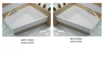 Sanglass WTL(P)/FREE 135x175cm trapéz fürdőkád+ kádláb