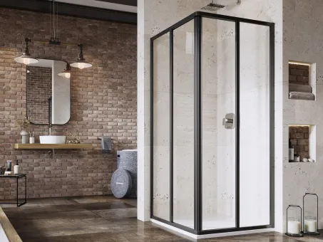 Ravak Zuhanykabin SRV2-90 195 S fekete+Transparent üveg