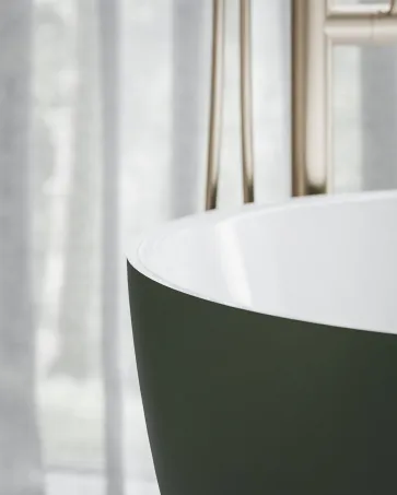 Ravak Freedom O Tec 170x77 akrilkád, Grey Green/fehér szabadonálló, fehér lefolyóval