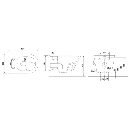 Sapho Avva rimless fali wc bidézuhannyal (100315)