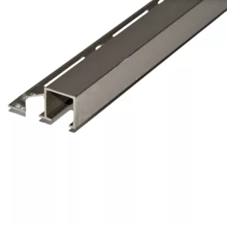 Alumínium Q négyzet élvédő profil 12 mm/2,50 m eloxált pezsgő/titán