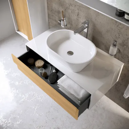 Ravak Fürdőszobai alsó szekrény SD Step 1000 fehér/tölgy