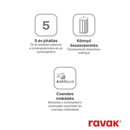 Ravak Supernova APSS-75 fix oldalfalak szatén Pearl