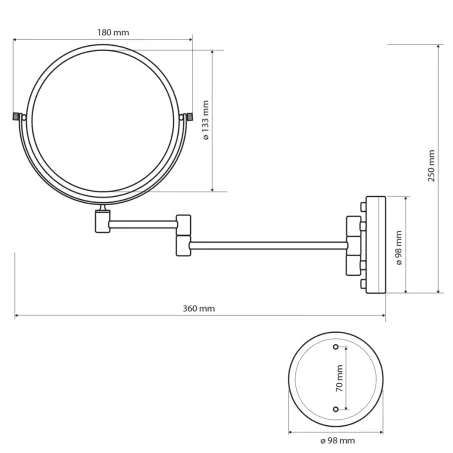 Sapho Bemeta Retro kozmetikai tükör bronz (XP012)