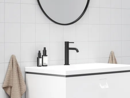 Ravak Álló mosdócsaptelep BeCool 190 mm, leeresztő nélkül - Black Matt