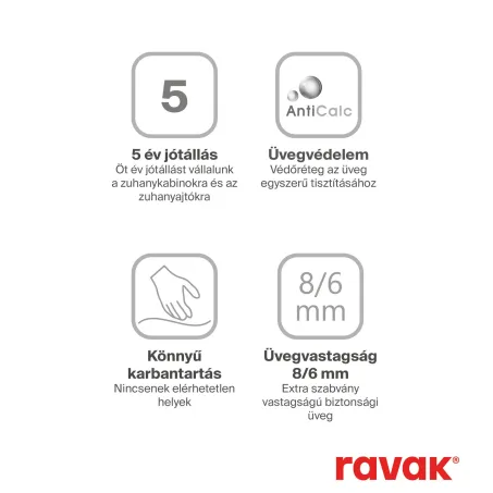 Ravak Matrix MSDPS-100x100 balos zuhanykabin krómhatású