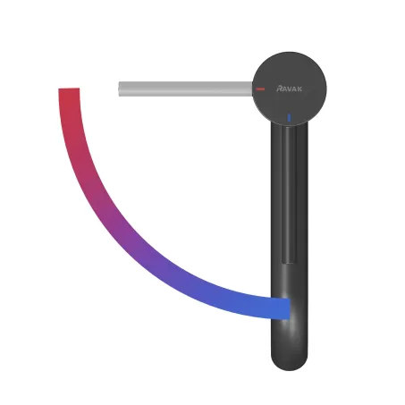Ravak Álló mosdócsaptelep BeCool 340 mm, leeresztő nélkül - Black Matt