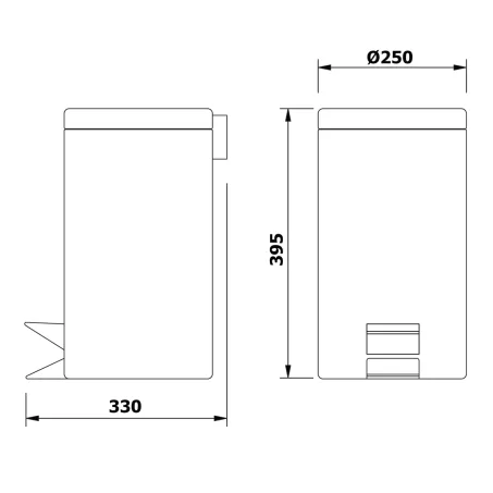 Sapho Simple Line szemetes fényes inox 12 liter (27112)