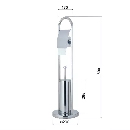 Sapho Samba álló WC kefe és papírtartó 200x800x200 mm (SB131)