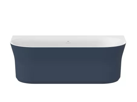 Ypsilon Wall 178x86, akrilkád, Deepsea Blue/fehér, szabadonálló, túlfolyó és lefolyó: fehér