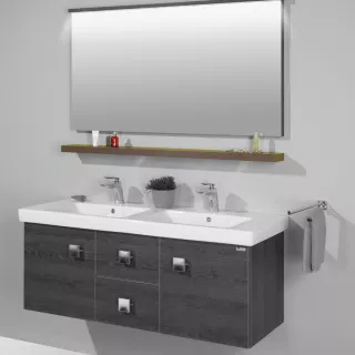 Sanglass UNI-150P fa hatású fürdőszobai polc, többféle színben