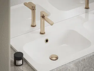 Ravak Álló mosdócsaptelep BeCool 174 mm, leeresztő nélkül, Rose Gold Brushed