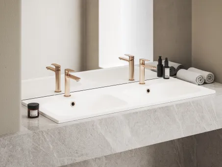 Ravak Álló mosdócsaptelep BeCool 174 mm, leeresztő nélkül, Rose Gold Brushed