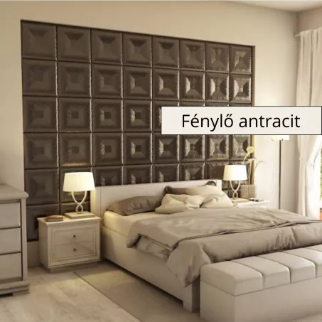 Lastarria 3D falpanel 40x40cm - Fénylő antracit