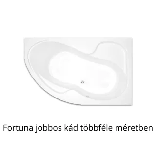 H2O Fortuna aszimmetrikus fürdőkád, jobbos - többféle méretben