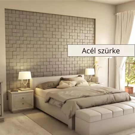 Collarada 3D falpanel 60x60cm - Acél szürke