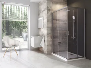 Ravak Blix BLRV2K-100 sarokbelépős zuhanykabin szatén Transparent