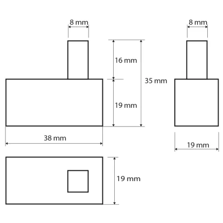 Sapho Beta fogas 19x35x38 mm króm (XQ202)