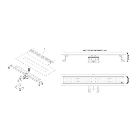 Wellis Linear zuhanyfolyóka 1000x70x95mm