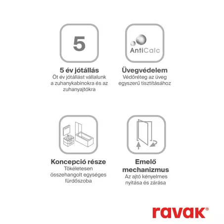 Ravak Chrome CRV2-100  zuhanyajtó krómhatású