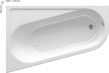 Ravak Chrome Asymmetric balos fürdőkád 160x105cm